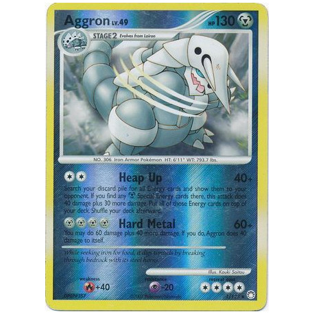 Aggron (brugt stand) - Diamond and Pearl Mysterious Treasures - 1/123 - rare reverse holo