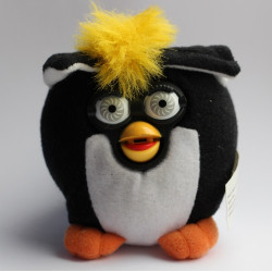 Black Furby with yellow...